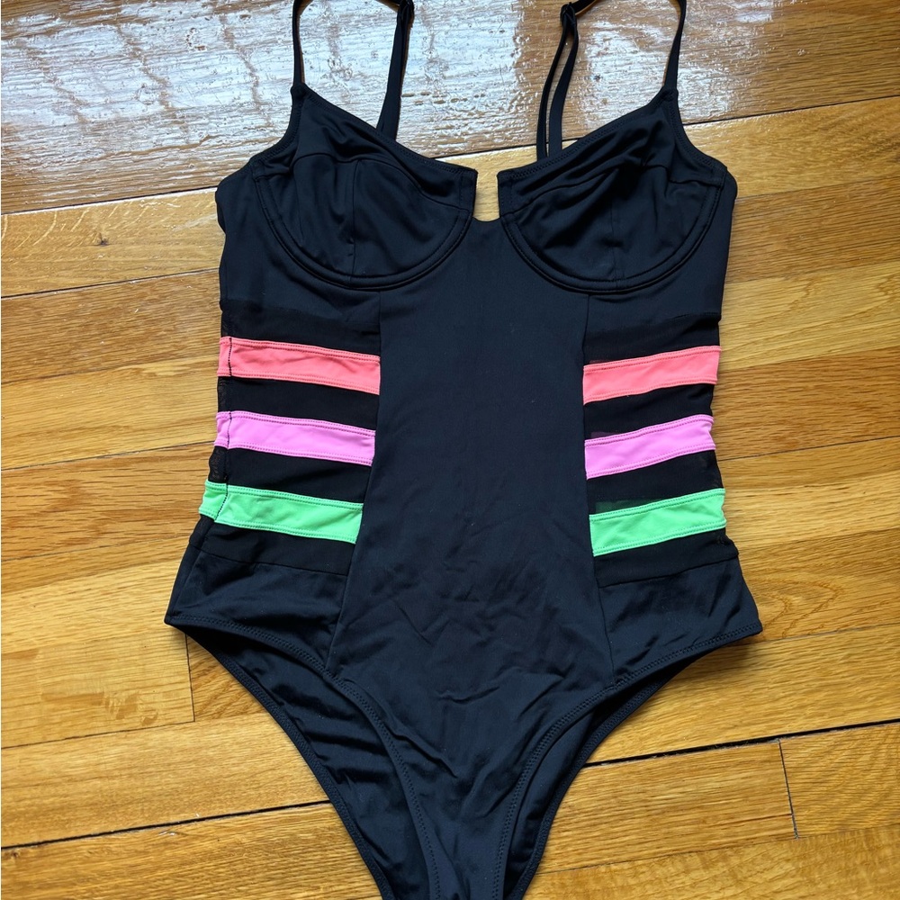 Vetchy Striped One Piece Swimsuit